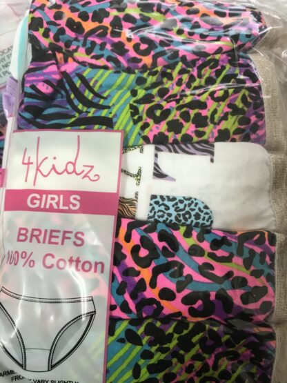 Girls 100% Cotton Briefs 5 Pack - Image 2