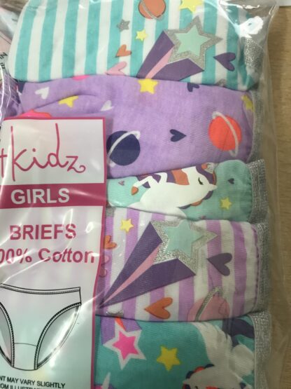 Girls 100% Cotton Briefs 5 Pack