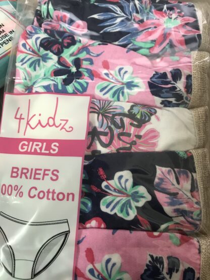 Girls 100% Cotton Briefs 5 Pack - Image 3