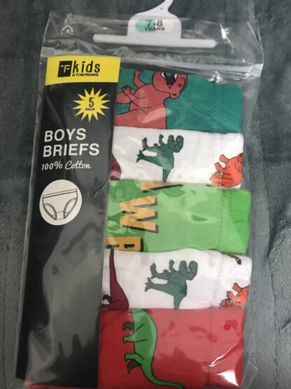 Boys 100% Cotton Briefs 5 Pack