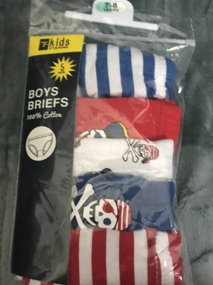 Boys 100% Cotton Briefs 5 Pack - Image 2