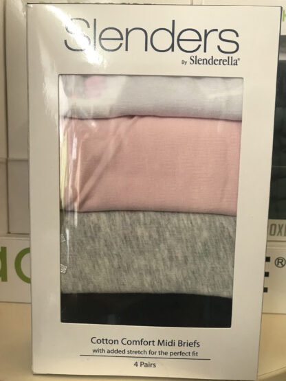 Slenderella Assorted Midi Briefs 4 pack
