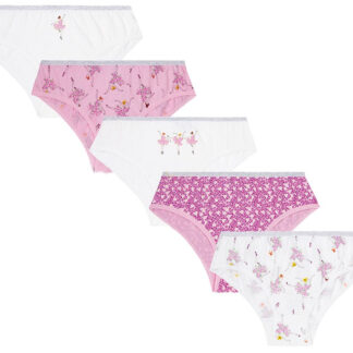 4 Kidz Girls 100% Cotton Briefs 5 Pack