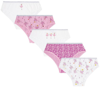 4 Kidz Girls 100% Cotton Briefs 5 Pack