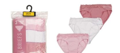 Anucci Pastel Lace Top Hi Leg Briefs 3 Pack
